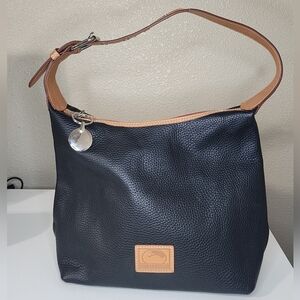 Dooney & Bourke Black Pebble Leather Paige Sac Hobo Shoulder Bag